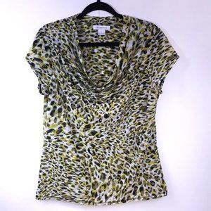 Calvin Klein Top Women's Large EUC Sleeveless Blouse Abstract Animal Print Shirt